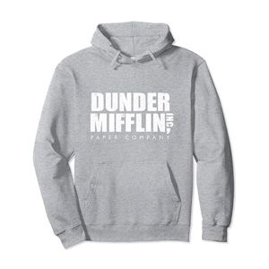 The Office Dunder Mifflin Pullover Hoodie, Unisex, Adult, Small, Heather Gray